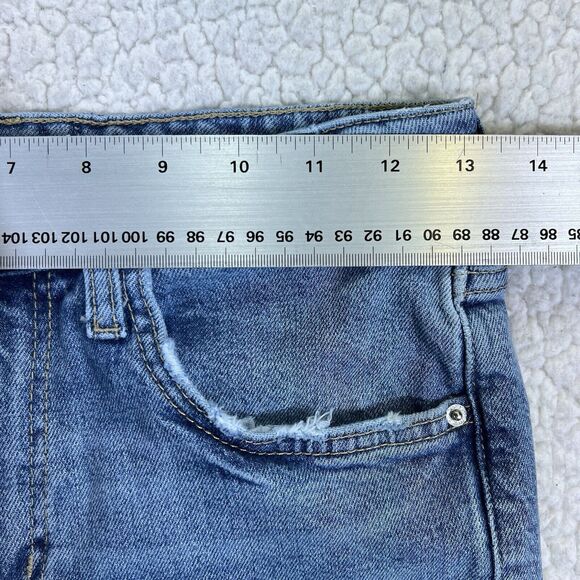 Zara Jeans Women’s Size 4 (Actual 26x26) Blue High Rise Cropped Raw Hem - Picture 6 of 9